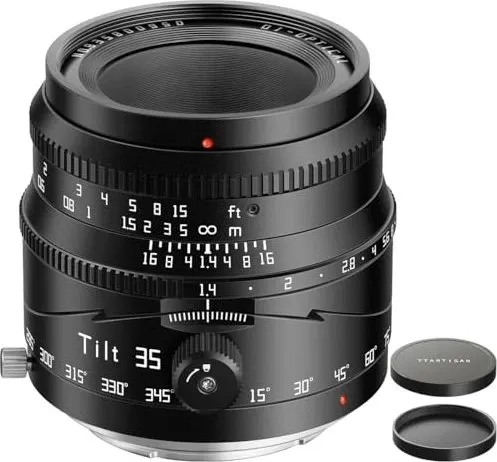 TTArtisan 35mm f1,4 Tilt für MFT (APS-C) - Objektiv mit Tilt-Funktion für kreative Miniatur-Effekte, ideal für beeindruckende Landschafts- und Portraitaufnahmen.
