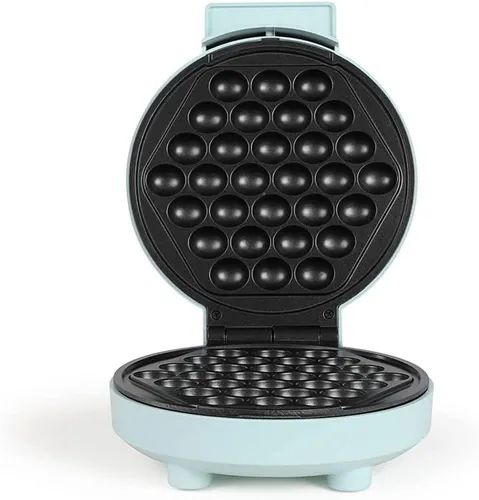Livoo Bubble-Waffeleisen 1000 W Blau - schnelles Zubereiten von köstlichen Bubble-Waffeln, hitzebeständiger Griff und platzsparende vertikale Aufbewahrung