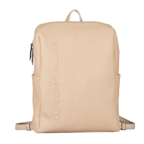 Tom Tailor Rosa Daypack 39cm - Beige - Stylischer Tagesrucksack aus strapazierfähigem Polyurethan, ideal für den Alltag mit praktischem Reißverschluss und leichtem Design (0,41kg).
