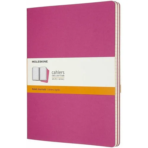 Moleskine Cahier Notizheft, Extra Large 19 x 25 cm, 120 Seiten, Kinetisches Pink, 3er pack