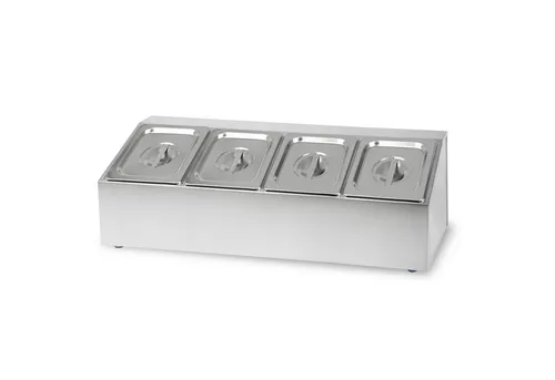 VERTES Speisenwärmer 4 x 1/6 GN Edelstahl - Hochwertiger Stövchen aus Edelstahl, hygienisch, rostfrei und temperaturbeständig von -40 bis 300°C, ideal für Bain Marie und vielseitigen Einsatz in der Gastronomie.