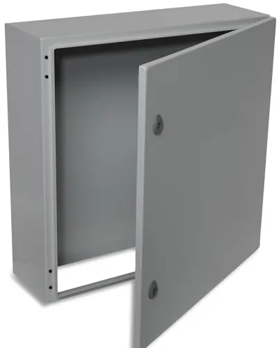 BOXEXPERT Verteilerkasten außen IP66 Stahlblech 600x600x200mm Serie Treva wasserdicht Schaltschrank Stromkasten Schaltkasten Wandschrank Industriegehäuse grau