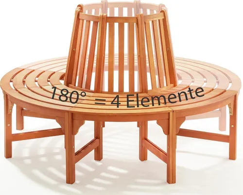 metra Halbrunde Baumbank aus Eukalyptusholz, 160/59 cm - Bänke für Garten und Terrasse, ideal für dicke Bäume und nachhaltig aus wetterbeständigem Eukalyptusholz gefertigt. Perfekt für entspannte Stunden im Freien!