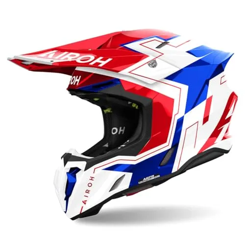 Airoh Twist 3 Dizzy Motocross Helm 2XL - Motorradhelm in auffälligen Farben, ausgestattet mit ASN für optimale Belüftung und AEFR für schnelle Notfallbefreiung. Perfekt für anspruchsvolle Offroad-Fahrer.