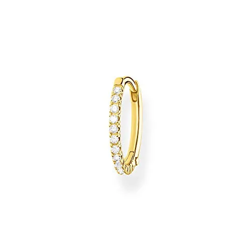 Thomas Sabo Einzel Creole mit weißen Steinen in gold von THOMAS SABO