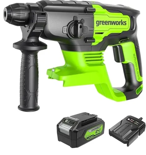 Greenworks GD24SDS2K4 24V Akku Bohrhammer SDS 2J
