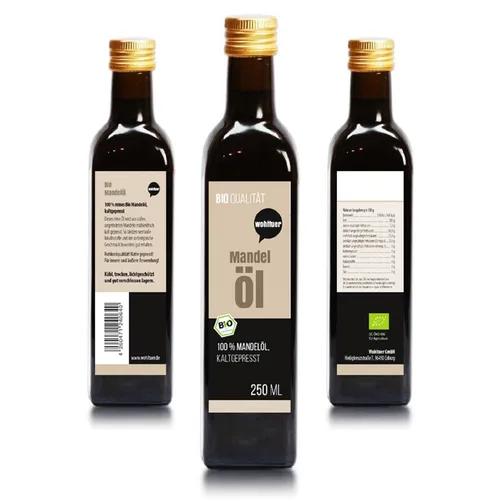 Wohltuer Bio Mandelöl Nativ gepresst,100% rein Natur pur 250 ml