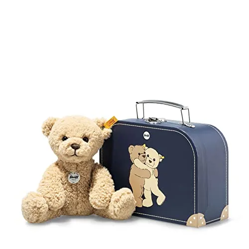 Steiff Kuscheltier Ben Teddybär im Koffer beige - Kuscheltiere, niedlicher Teddybär im praktischen Koffer, ideal für Babys ab Geburt, mit liebevollen Details und Pflegeleicht bei 30°C Schonwäsche.