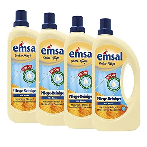 emsal Boden-Pflege Reiniger 1 Liter mit Biosan - Reinigungsmittel für natürliche Fußbodenpflege, enthält Biosan für nachhaltige Sauberkeit und Pflege.