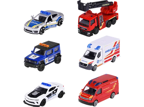 Majorette SOS Einsatzfahrzeug – Zufallsmodell aus der S.O.S. Cars Edition - Erlebe Spannung mit einem von 6 verschiedenen Rettungsfahrzeugen (7,5 cm) aus der S.O.S. Cars Edition. Ideal für Kinder ab 3 Jahren, detailgetreu und lizenziert. Spielspaß garantiert!