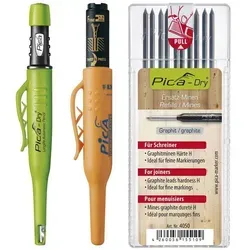 vasalat Pica Sets - Pica Dry + Pica 150 schwarz + Ersatzminen - Sonstige Handwerkzeuge: Innovatives Marker-Set für präzise Markierungen auf allen Oberflächen, selbst bei schwierigen Bedingungen. Ideal für Profis und Heimwerker!