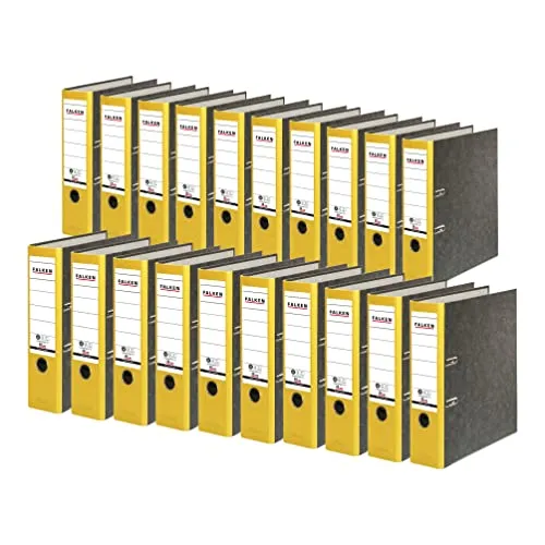 Original Falken 20er Pack Recycling-Ordner Wolkenmarmor - DIN A4, 8 cm breit, nachhaltig und klimaneutral zertifiziert