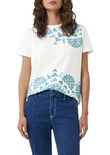 Comma T-Shirt aus Baumwollmix mit Artwork