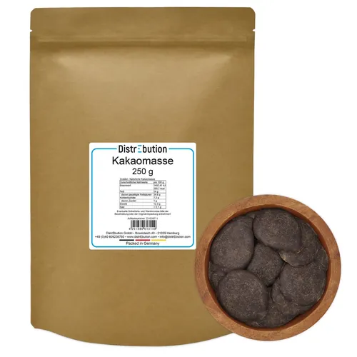 Kakaomasse 250g Rohkostqualität für Pralinen, Ohne Zucker und Zusatzstoffe