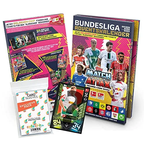 collect-it.de MY HOME OF CARDS + TOYS Exklusive Aufbewahrungshüllen im Bundle mit Topps Match Attax Bundesliga 2022/23 - Adventskalender
