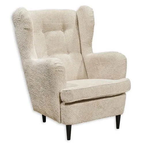 OSKAR Ohrensessel mit geknöpfter Polsterung - Vintage Charm für Ihr Wohnzimmer - Ohren- & Armlehnensessel, hochwertig mit Massivholzfüßen und bequemer Schaumstofffüllung für höchsten Sitzkomfort. Ideal zum Entspannen und Lesen.