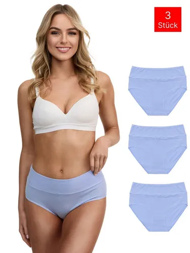 Tazzio Taillenslip 3er-Pack Damen Slip F920 (Packung, 3-St) hoher Bund kaschiert, zeichnet sich nicht ab