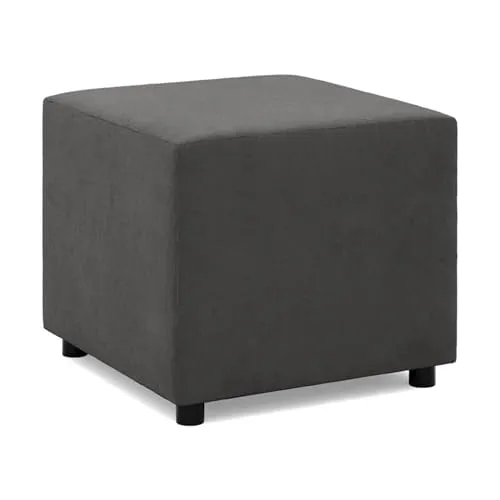 Mebligo - Fußstütze für Sessel 50 x 50 cm NEO Kollektion, Bequemer Hocker als Auflage, Pouf Hocker, Aus Hochwertigen Materialien, Sitzpouf, Fusshocker Gepolstert für Sessel, Grau