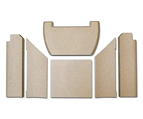 kaminXpert Feuerraumplatten für Contura 660T - Hochwertige Schamottsteine für Kaminöfen, einfache Montage ohne Spezialwerkzeug und perfekte Passform für Contura Modelle 620S, 630, 630T, 660T, 680.