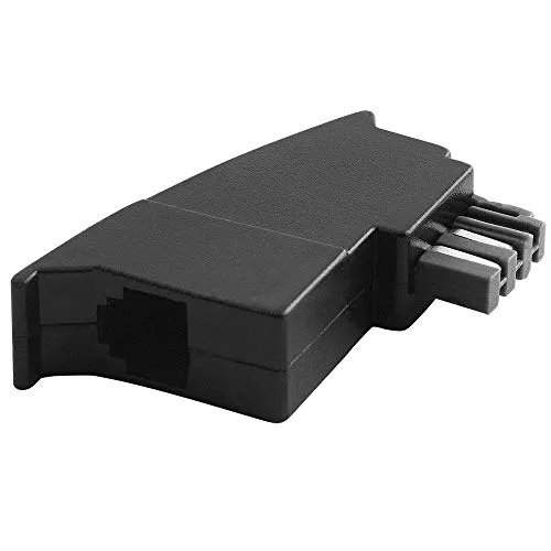 BestPlug Fax-Adapter, TAE-N Stecker männlich auf RJ11 Buchse Kupplung weiblich, Schwarz