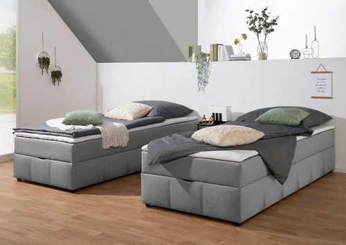 Home affaire Boxbett Niemes inkl. Bettkasten und Topper, auch in Überlänge erhältlich, Boxbett ohne Kopfteil, inkl. Topper
