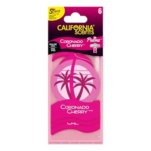California Scents Palms Coronado Kirsche Auto Lufterfrischer – 6 Stück
