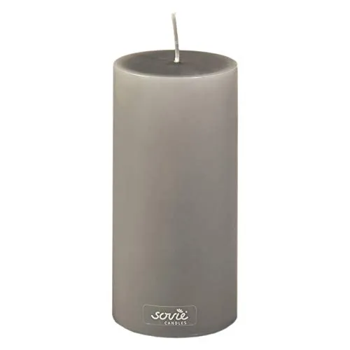 Sovie CANDLES Stumpenkerze BRAUN, Ø 70mm x 150mm, ca. 82 Stunden Brenndauer, edle Blockkerze, Flachkopfkerze und Dekokerze für rustikale, natürliche und festliche Dekorationen