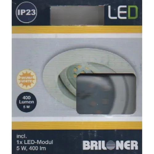 Briloner LED Einbauleuchte rund Weiß IP23 5W Modul 400lm warmweiß schwenkbar