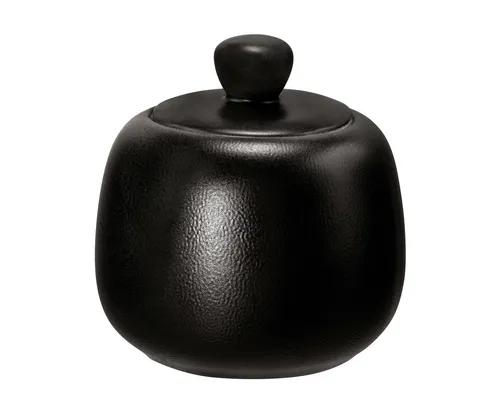 Seltmann Weiden Liberty Velvet Black Zuckerdose 0,26 L - Elegante Zuckerdose aus Porzellan in edlem Schwarz, perfekt für stilvolle Tischdekorationen und ideale Ergänzung zu Milch- & Zuckersets.