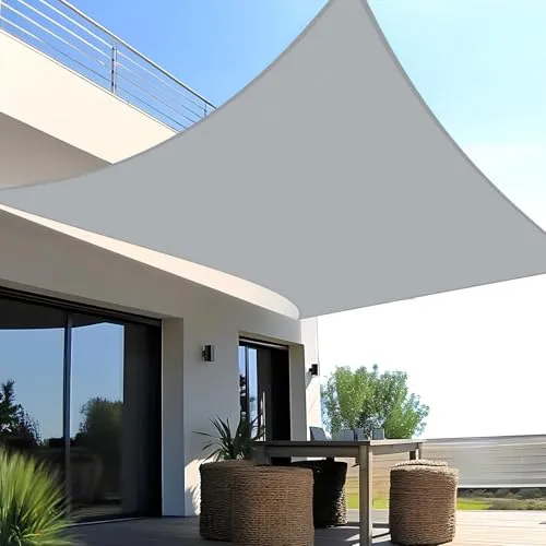 SUNNY GUARD Sonnensegel Wasserdicht 2x4m Rechteckig Sonnenschutz Wetterschutz Segel Baldachin UV Schutz für Balkon Terrasse Garten, Hellgrau