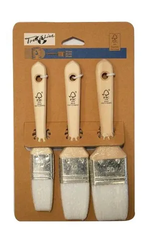 Produktbild TrendLine Acryl-Pinselset 3 tlg Lackierpinsel Flachpinsel Pinselsatz