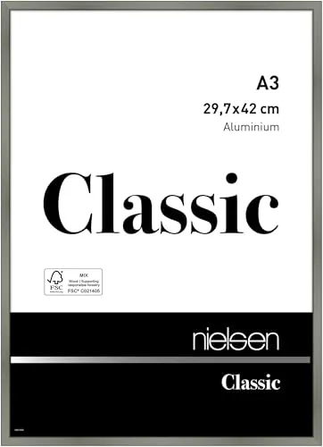 Alurahmen Classic 29,7x42 cm platin - Moderner Aluminium Bilderrahmen in platin, ideal für DIN A3 Fotos. Perfekt für jeden Raum, ob Wohnzimmer oder Arbeitszimmer, und sorgt für elegante Präsentation Ihrer Erinnerungen.