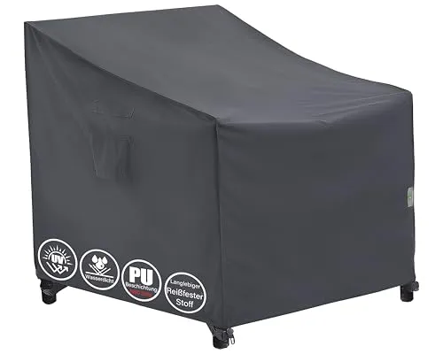 F&J Outdoors Adirondack-Stuhl Abdeckung 84x86x65/82cm Wasserdicht Grau | Für Adirondack-Stuhl, Lounge-Sessel & Schaukelstuhl, schützt vor Regen, Sonne, Staub, Wind und Schmutz
