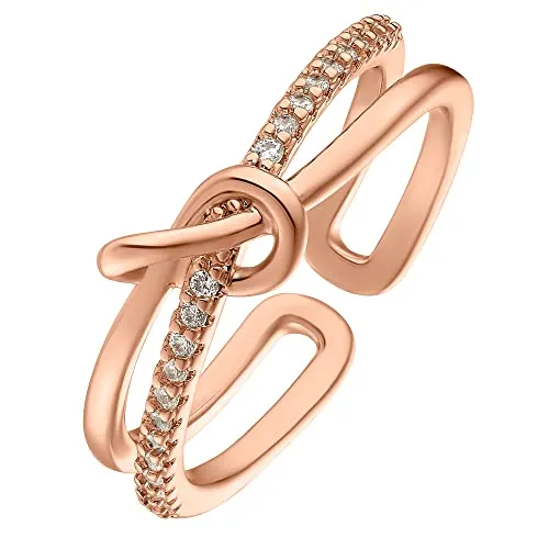 Heideman Ring Zina Damen aus Edelstahl rosegold farbend matt Damenring für Frauen mit Stein weiss rose vergoldet poliert