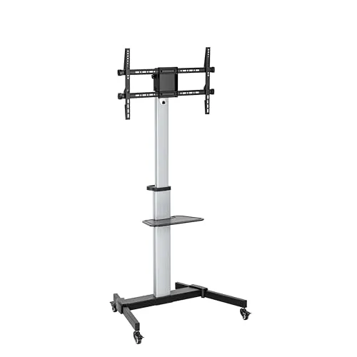conecto TV Ständer Standfuß rollbar 37-86 Zoll für viele Fernseher/Monitore I Mit Rollen höhenverstellbar/schwenkbar/drehbar I Modell LM-FS02E