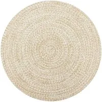 vidaXL Handgefertigter Juteteppich 120cm - Teppich aus geflochtenem Jute und Baumwolle, handgewebt und pflegeleicht, bringt natürliche Eleganz in dein Wohnzimmer oder Schlafzimmer.