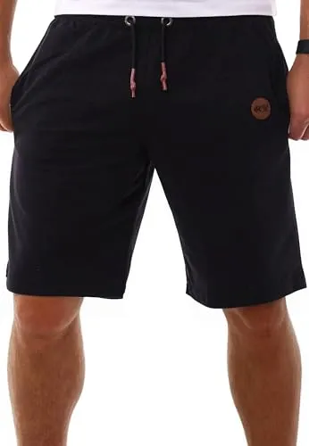 Reslad Kurze Hosen Herren - Shorts Herren Jogginghose Männer - Sporthose Kurz Sommer Bermuda Short - Bequeme Freizeit Trainingshose RS-5096 Schwarz S