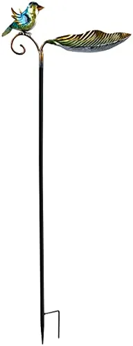 Royal Gardineer Vogel-Tränke: Dekorative Vogeltränke aus Gusseisen, 3-teiliger Erdspieß, bis 112 cm (Vogel-Trinkschale, Snackbar, Vogelfutterhaus)