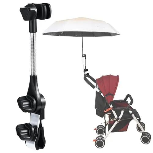 nediea Verstellbare Schirmhalter für Rollator, Kinderwagen Schirm Halter, Regenschirm für Roller, Universell Sonnenschirm Zubehör für Buggy, Strandstuhl, Campingstuhl, Fahrrad, Rollstuhl, Golfwagen