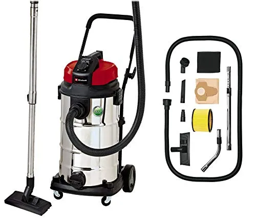 Einhell Nass-Trockensauger TE-VC 2340 SA (1200 W, 40 l rostfreier Edelstahlbehälter, Blasanschluss, Zubehör-/Kabelhalterung, inkl. 3 m Plastikschlauch, Kombidüse, div. Filter)