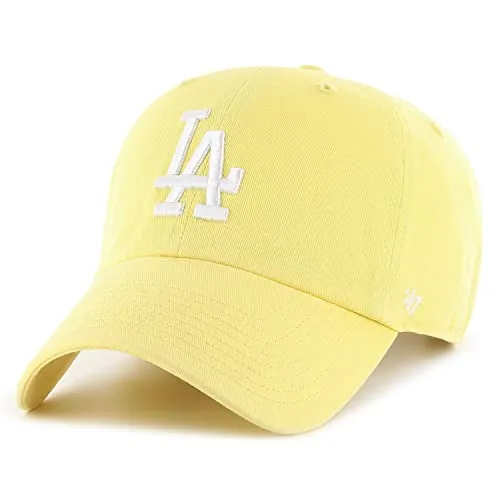 '47 Brand Strapback Cap - CLEAN UP LA Dodgers Maize gelb - Hüte, Kappen & Mützen für Baseball-Fans, verstellbare Strapback-Kappe für perfekten Sitz und lässigen Look