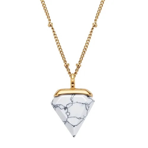 Damenkette Trigon Weiß Marmor Goldfarben