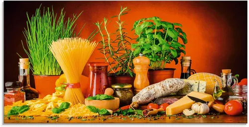 Artland Glasbild Mediterranes und italienisches Essen, Lebensmittel (1 St), in verschiedenen Größen