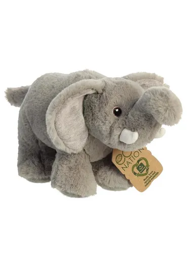 AURORA Kuscheltier Eco Nation Elefant 25 cm – Nachhaltig & Kuschelig - Niedlicher Elefant aus recycelten Materialien. Ideal für Kinder von 0-8 Jahren. Super weich und perfekt zum Kuscheln – ein umweltfreundlicher Begleiter!