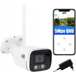 Wifi Ip Kamera 5Mp Quadhd 2K, Bewegungserkennung, Ir 30M, Metall Outdoor - Weiß