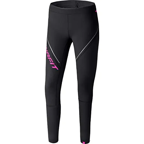 DYNAFIT WINTER RUNNING TIGHTS Damen Schwarz - Trainingsbekleidung für Winterläufe, warme Tights mit schnelltrocknendem Stretch-Material und zahlreichen Taschen für optimale Versorgung unterwegs.