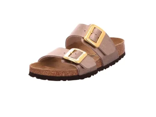 BIRKENSTOCK Sydney Cushion Buckle Taupe Gr. 37 - Clogs & Pantoletten für Damen, mit komfortablem Kissen-Effet für ultimativen Tragekomfort den ganzen Tag über.