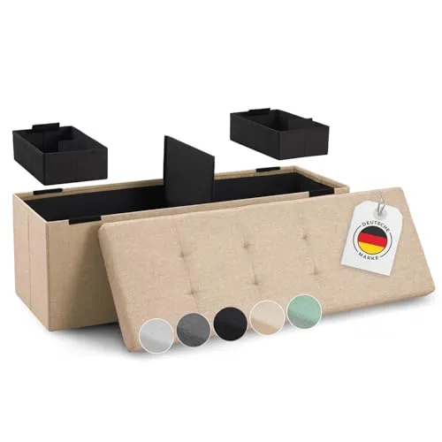 Blumtal Sitzbank mit Stauraum und 2 Boxen - Sitzbänke & -truhen: Stilvolle Aufbewahrungslösung mit 2 extra Boxen für optimale Ordnung und bequeme Sitzgelegenheit. Belastbar bis 300 kg, ideal für Flur oder Schlafzimmer.