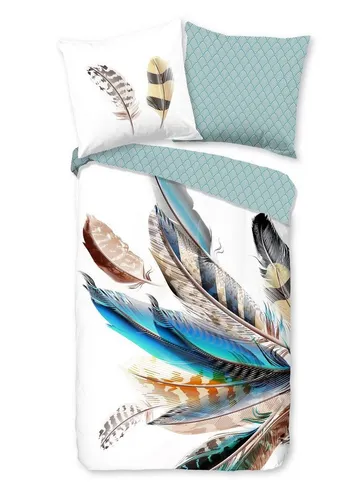 good morning Bettwäsche Baumwolle Renforcé, 2-teilig, weiß mit Federn - Bettwäsche-Sets aus 100% Baumwolle für erholsamen Schlaf, atmungsaktiv und feuchtigkeitsregulierend. Einfaches Beziehen durch Marken-Reißverschluss, pflegeleicht und elegant!