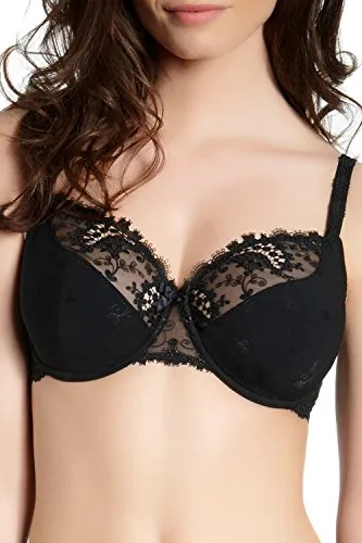 SIMONE PERELE Bügel-BH Wish - Eleganter und verführerischer BH mit floraler Stickerei - BHs mit transparenten Tüll-Cups und luxuriösem Satin-Jacquard-Band für ein schönes Dekolleté und eine schmeichelnde Silhouette.